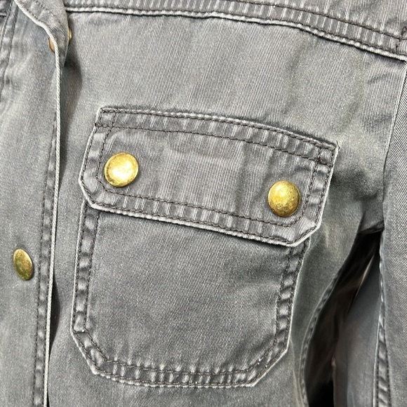 J. Crew Relaxed Boyfriend Jacket XS Dark Green Utility Field Coat 100% Cotton - Picture 7 of 15